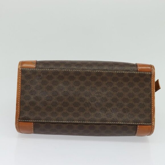 CELINE Macadam Canvas Hand Bag PVC Leather Brown Gold Auth 122440 - Picture 6 of 16